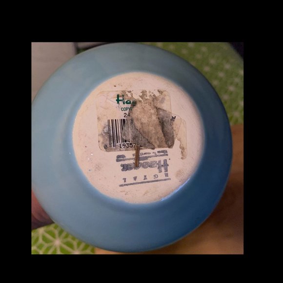 Vintage 2003 Royal Haeger for Crate and Barrel Pottery Aqua Blue Nina Bud Vase - Picture 4 of 4